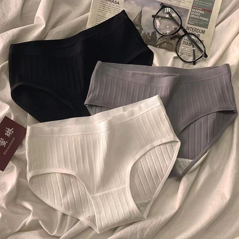 Women Pure Cotton Panties Plus Size Women Antibacterial Mid Waist Underwear Soft Breathable