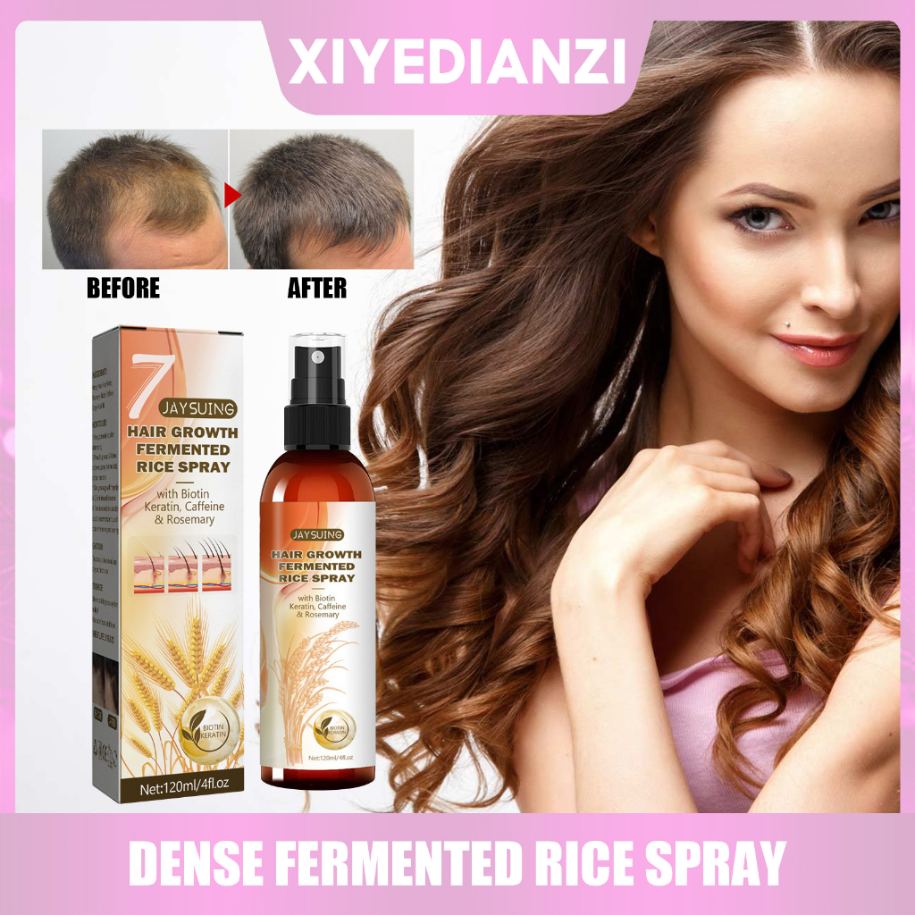 Jaysuing Hair Growth Spray 120ml Fermented Rice Water Extract Anti Hair Loss Nourish Dry Frizzy 3544