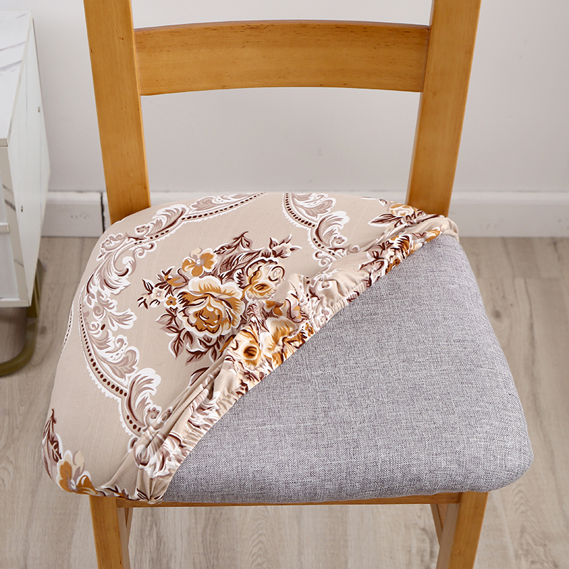 Printed Chair Cover Spandex Seat Cushion Cover For Dining Room Chair