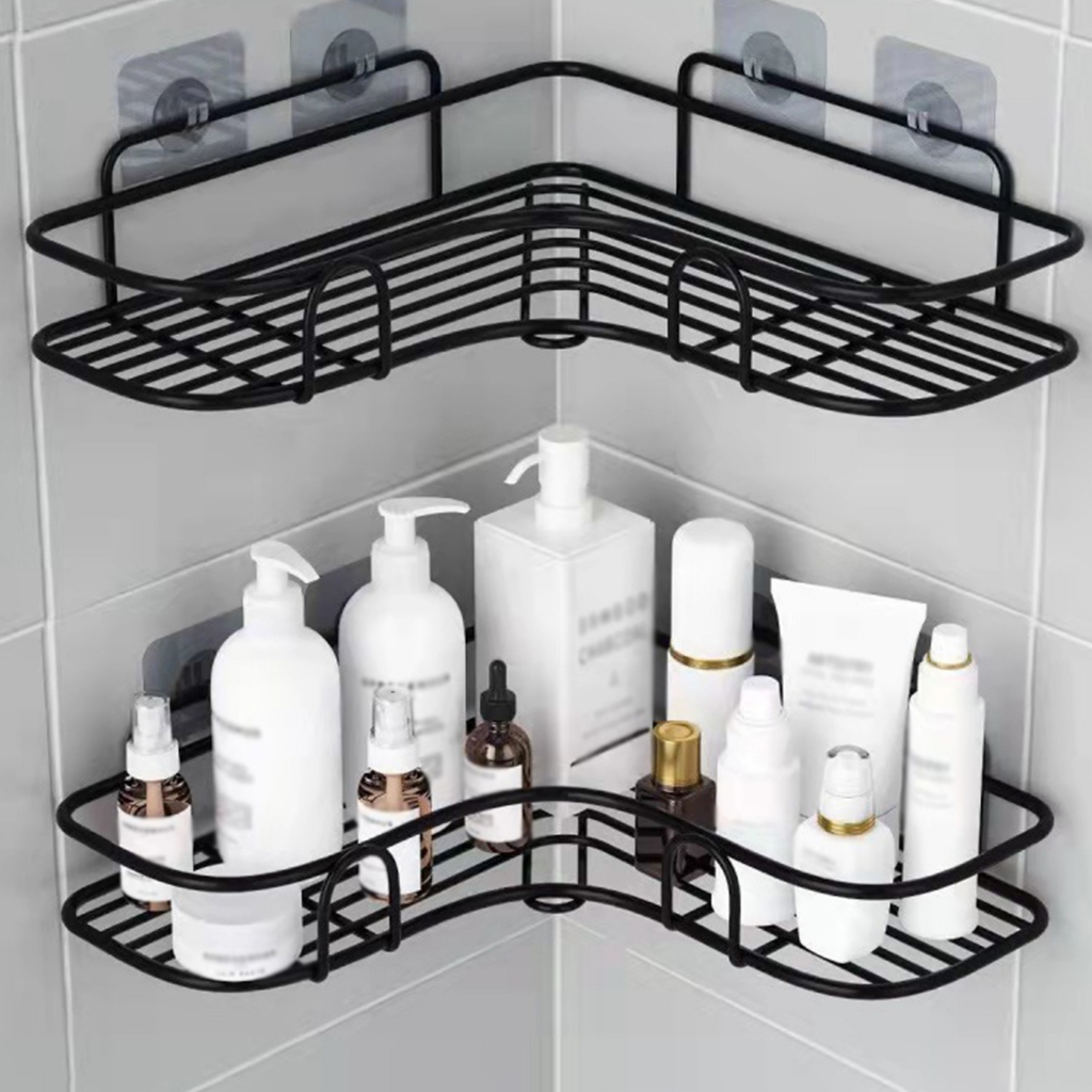 Shower Shelf With 2 Hooks - No Drill Self Adhesive Large Capacity Plastic  Shower Rack, Shower Supplies Oragnizer, Household Bathroom Simple  Installation Non Punching Storage Drainage Shelves For Shower Slide Bar,  Bathroom