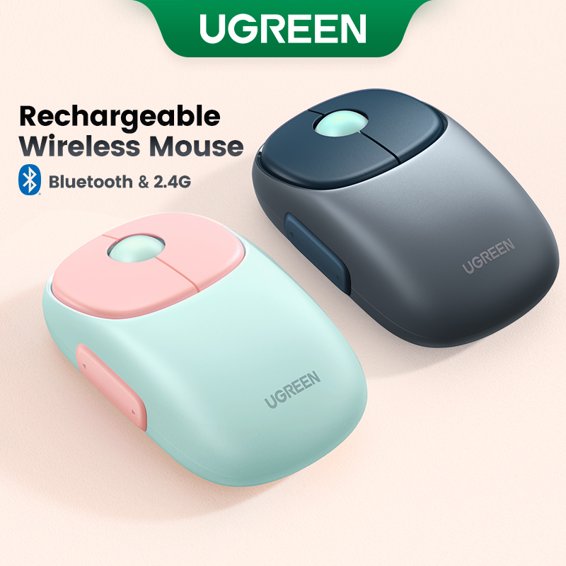 UGREEN Mouse Quiet 2.4G Bluetooth Rechargeable Wireless Mouse Ergonomic