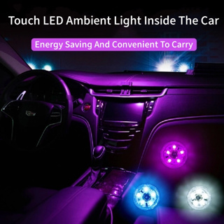 3pcs Car Mini Led Touch Switch Light Auto Wireless Ambient Lamp Portable  Night Reading Light Car Roof Bulb Car Interior Light