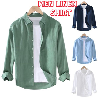 SS - CN Retro Hanfu Seven-Quarter Sleeve Cotton Linen Solid Stitching Youth Men Cardigan Coat, Size:XL(White)