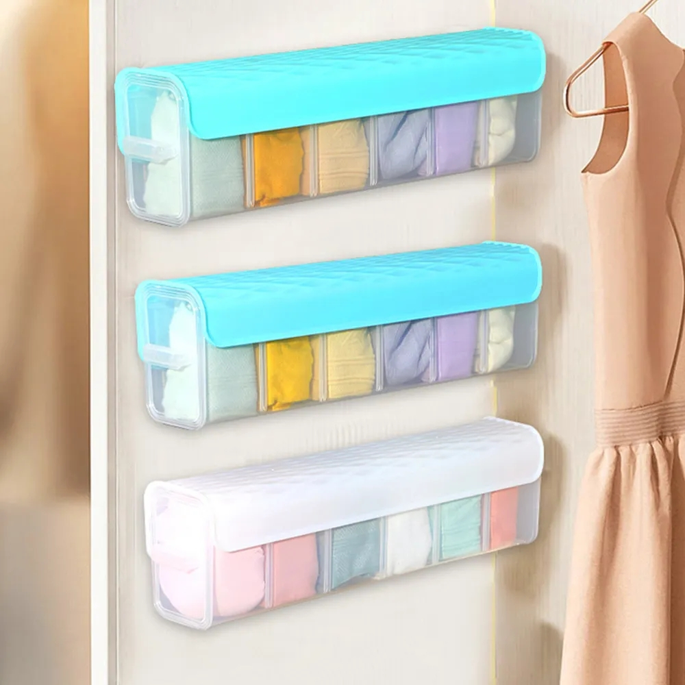 Hanging Storage Box WallMounted Socks Underwear Drawer Bra Transparent