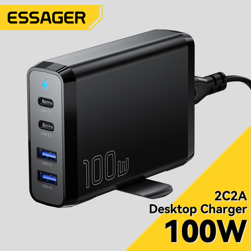 Essager 100W GaN Desk charger Type c usb fast charging charger 2C2A ...