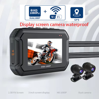 3.0 WiFi GPS Motorcycle Dashcam Dual AHD 1080P Dash Cam Moto Camera Front  and Rear Black Box Video Recording Motorcycle DVR - AliExpress