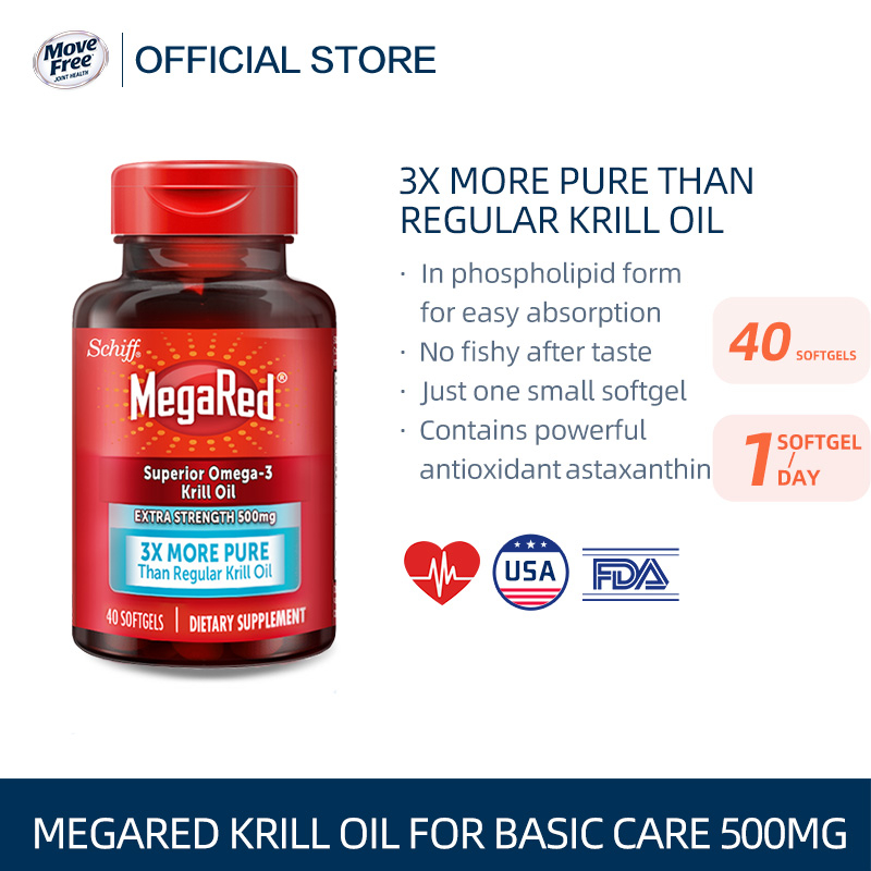 Schiff MegaRed Extra Strength Omega3 Krill Oil 500mg, 40 softgels (EXP