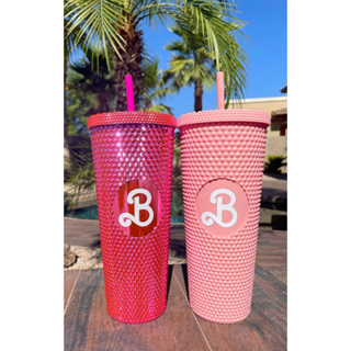 Miniso Barbie 700ml/24oz Studded Cup with Straw and Lid