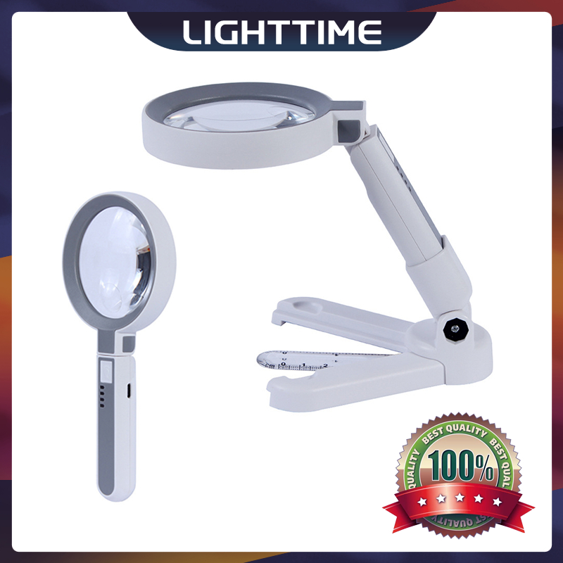 Portable Multifunctional Fordable Handle Magnifier 5X 11X Desktop ...