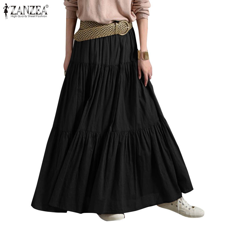 Elastic waist outlet maxi skirt red