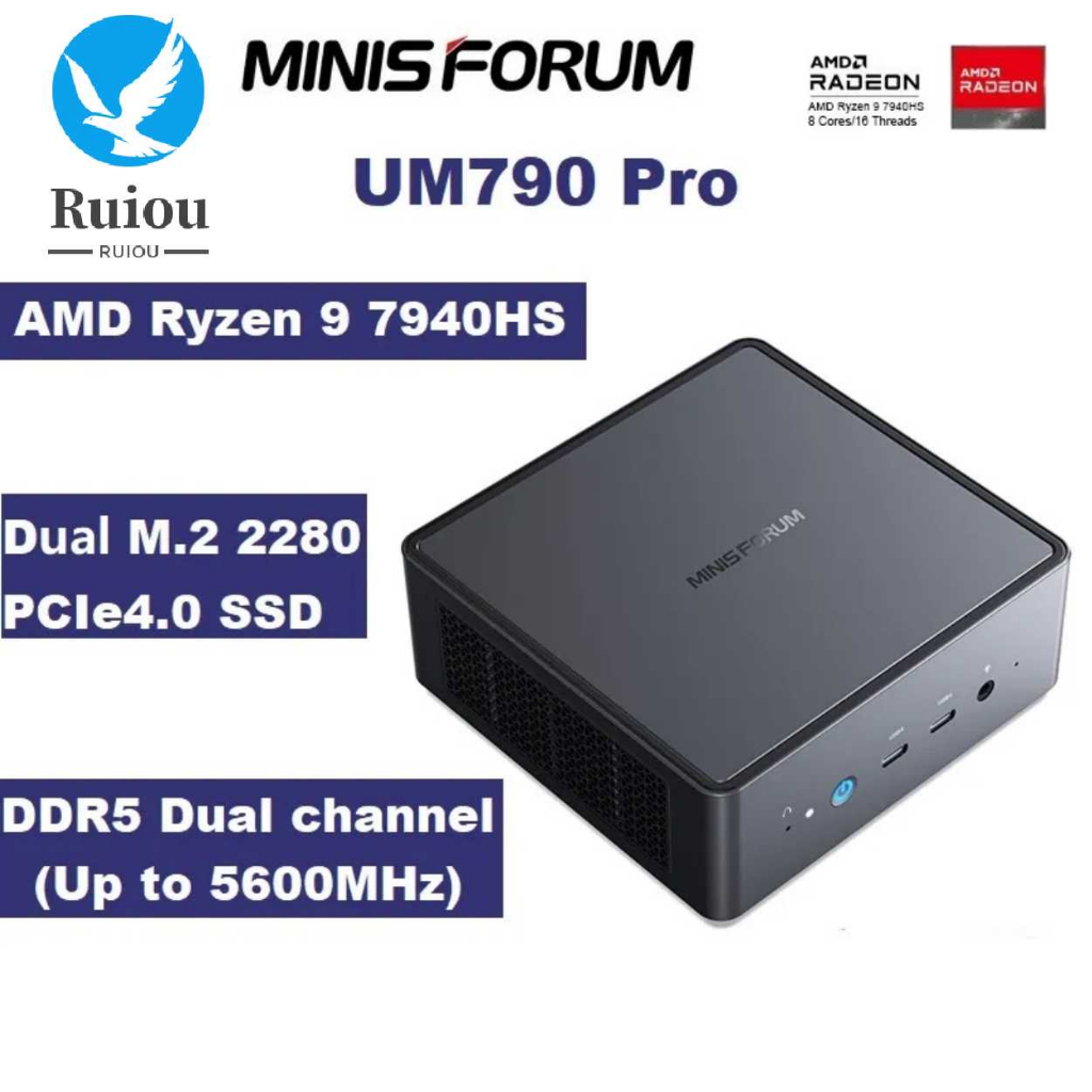 MINISFORUM Venus Series UM790 Pro Mini PC AMD Ryzen 9 7940HS DDR5 32GB  512GB PCIe 4.0