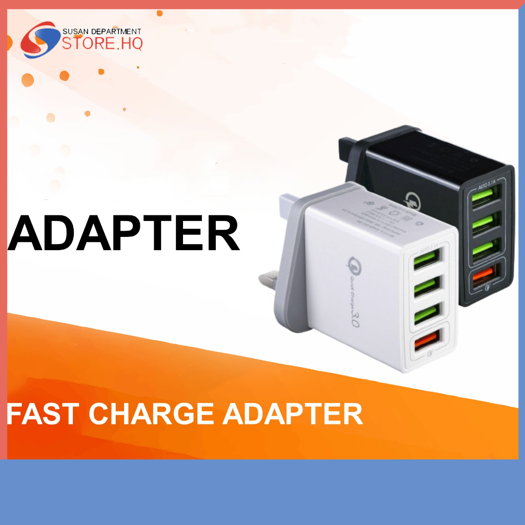 Plugs With USB Ports 4-Pack Of 4-Port USB Fast Charger Wall Plugs - QC 3.0 Quick Charge For Phones & Tablets Fast Charger Wall Adapter - Foto 3