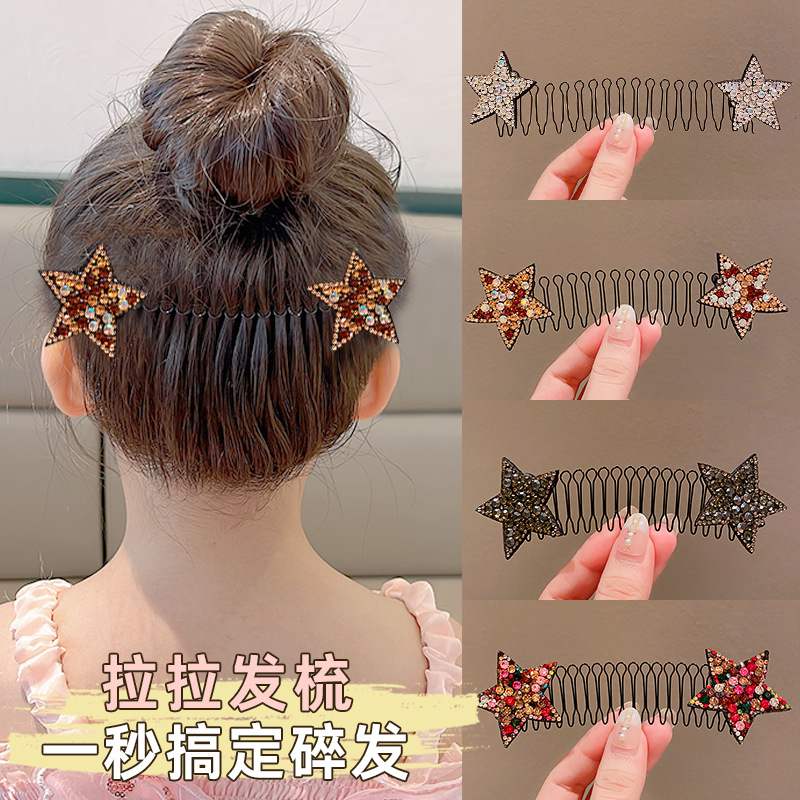 Korean Style New Rhinestone Star Hair Comb for Women Elegant