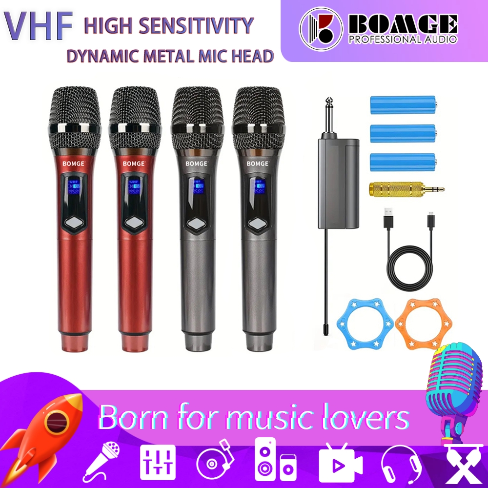 Wireless Handheld Microphone,Metal hot Dual UHF Cordless Dynamic Mic System