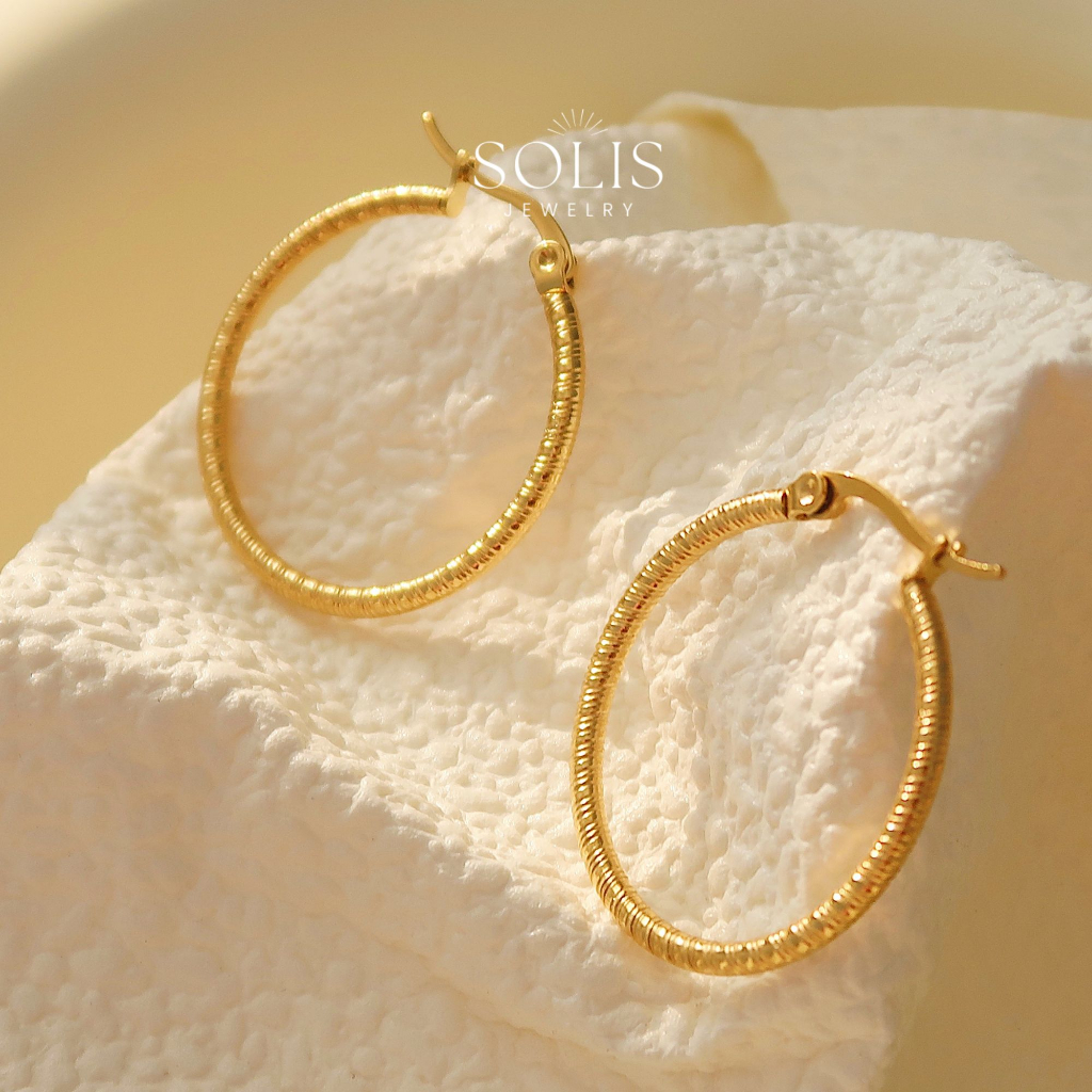 Real gold hoop on sale earrings for women