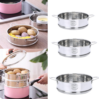 Steamer Pot/Soup Pot 304 Stainless Steel Household Extra-Thick Steamer  Steamer Buns Large Induction Cooker Gas Universal (Size : 34cm)
