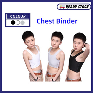 2 Pcs Breathable Super Flat Chest Binder Lesbian Shirt Tomboy Chest Wrap,  Transgender Compression Corset Straps (Color: Gray, Size: Small)