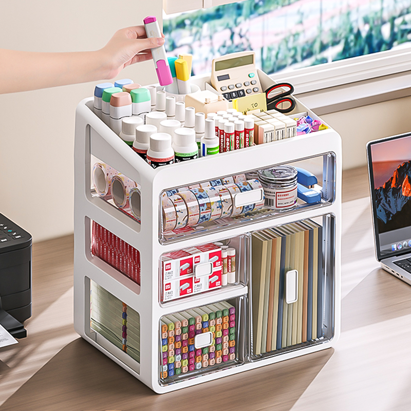 Extra Large Stationery Storage Box Drawer Type Transparent Bookshelf ...