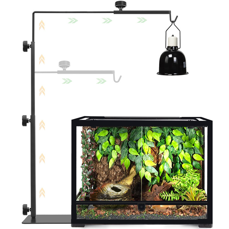 Lamp Stand Reptile Light Metal Rack Holder Adjustable Terrarium Bracket ...