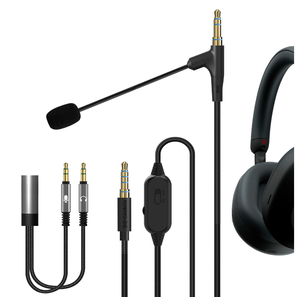 Geekria Audio Cable with Boom Mic for Sony WHULT900N WH1000XM5 WH