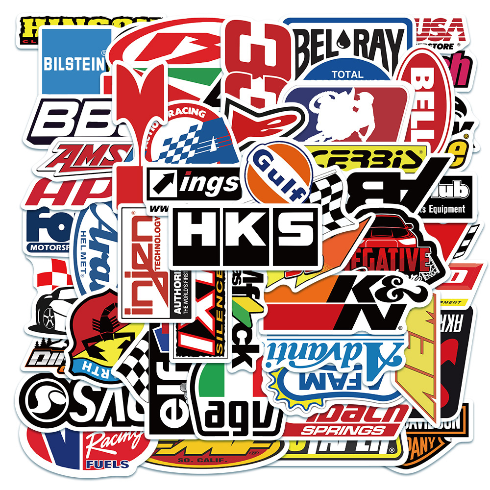 50pcs modified racing JDM logo graffiti sticker skateboard laptop ...