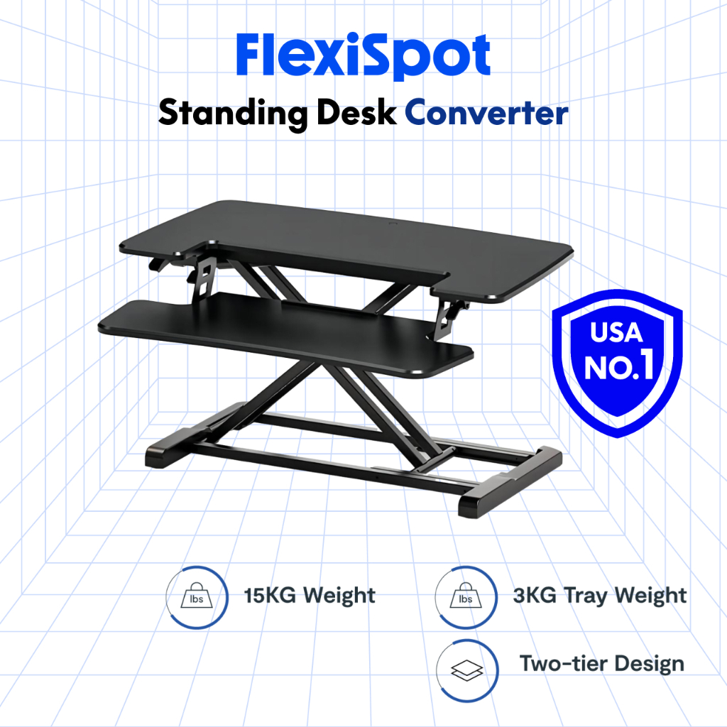 FlexiSpot Standing Desk Converter,Standing Desk Riser, Sit Stand Lifting Table,Height Adjustable