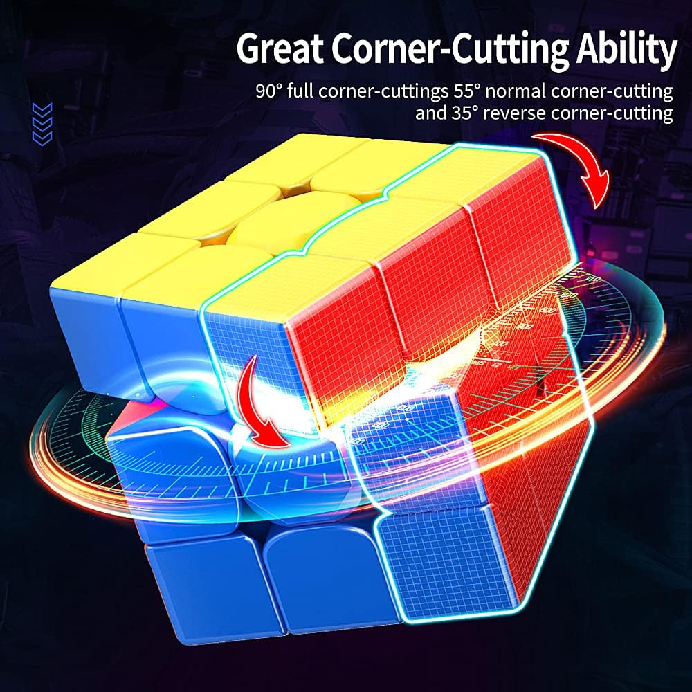 Rubik's Cube Moyu RS3M 2022 Maglev 3x3 – Speed Cube Magnétique – Sans Stickers – Stickerless