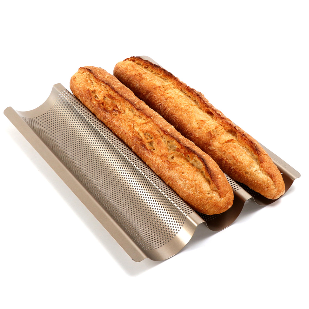 Perforated Baguette Pan French Bread Tray Wave Loaf Mold French Bread Baking Mold Bread Wave Baking Tray Baguette Mold Shopee Singapore