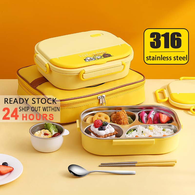 Insulated 316 Stainless Steel Student Lunch Box with Tableware Bag ...