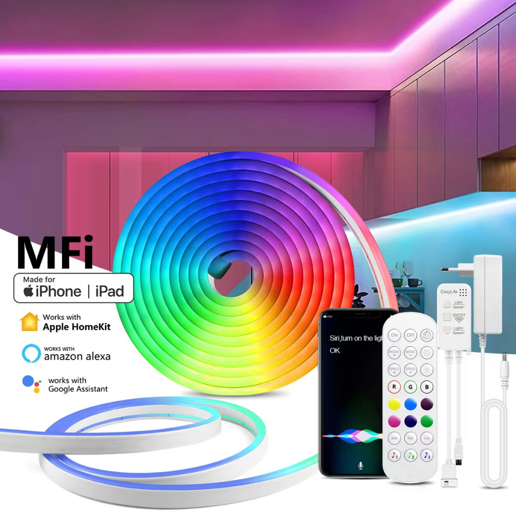 homekit Light Strip RGB Flexible Neon Mobile Phone Control WiFi Outdoor LED Shopee Singapore