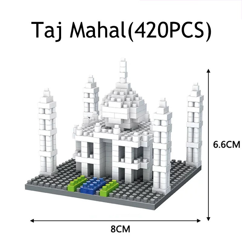 World famous diamond building blocks LBOYU Eiffel Tower Merlion Taj Mahal Merlion Park Nanoblock Educational Toys for kids Shopee Singapore