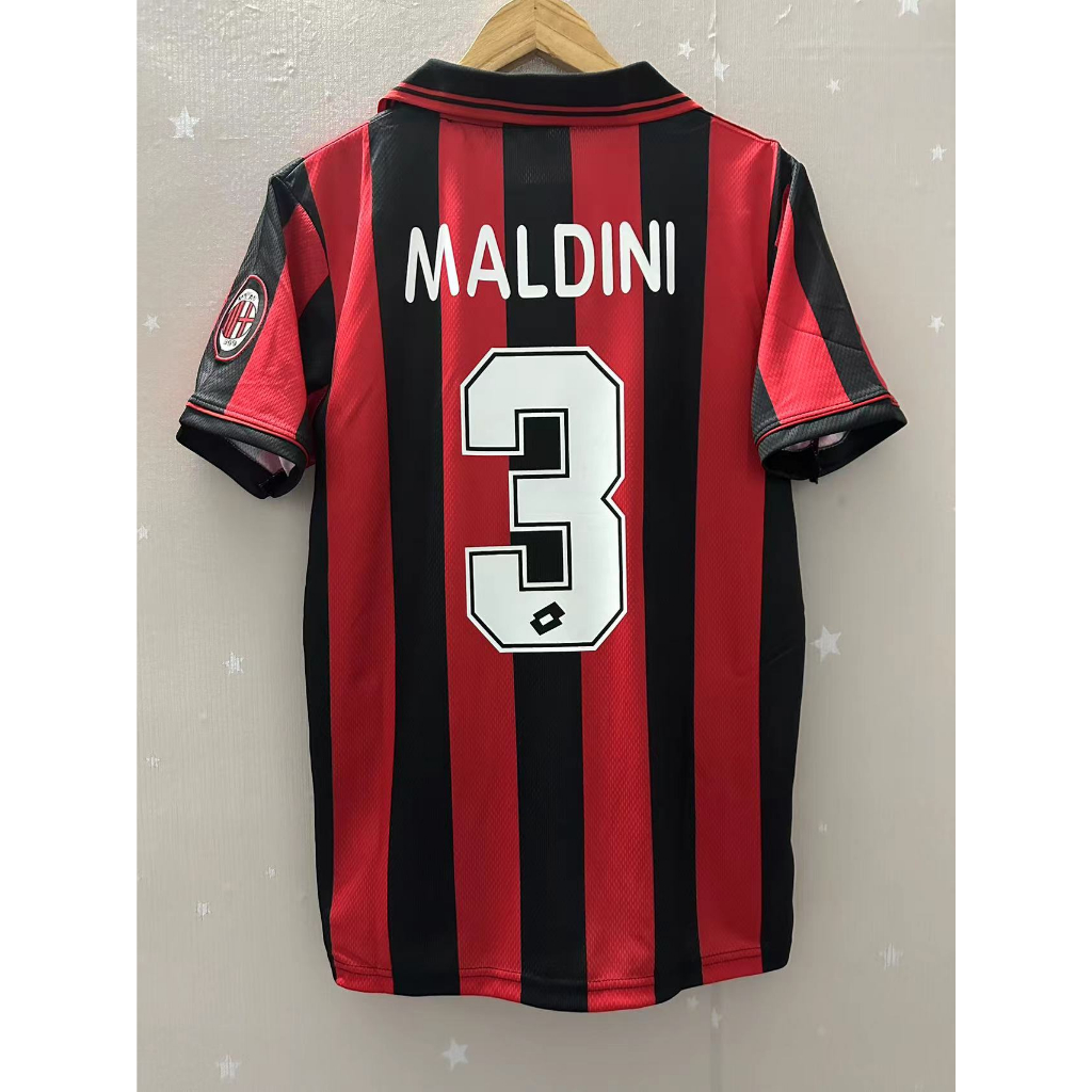 96-97 AC Milan MALDINI Top Quality Home Retro Soccer Jersey custom T ...