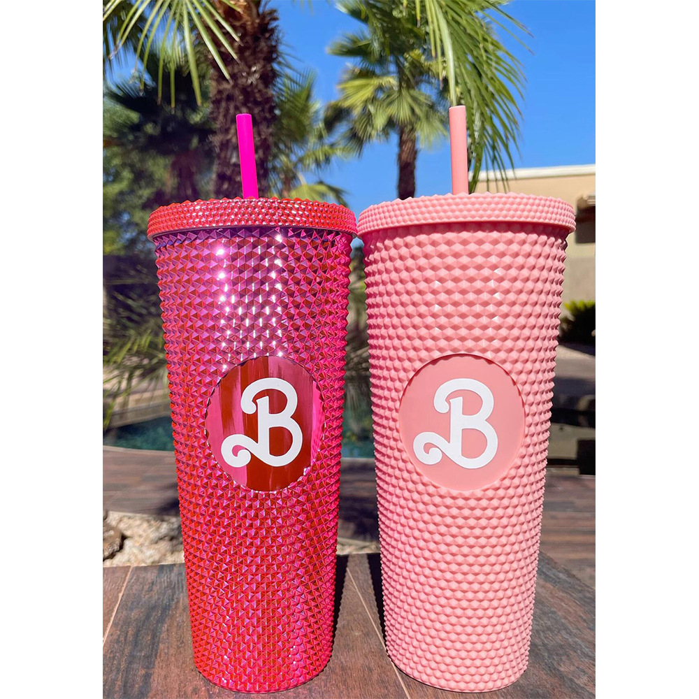 710ml Reusable Cups with Lids and Straws,Mermaid Scales Tumbler