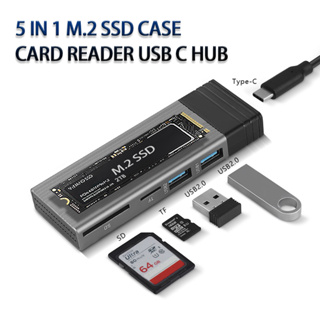 ESSAGER 8 in 1 USB C Hub with M.2 SSD Enclosure, 4K HDMI, USB 3.2 Gen2,  100W PD, Aluminum Alloy Enclosure for PCIe NVMe and SATA SSDs