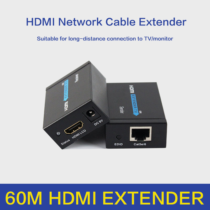 60M HDMI Extender | 1080P HDMI to RJ45 Network Port Adapter HDMI Signal ...