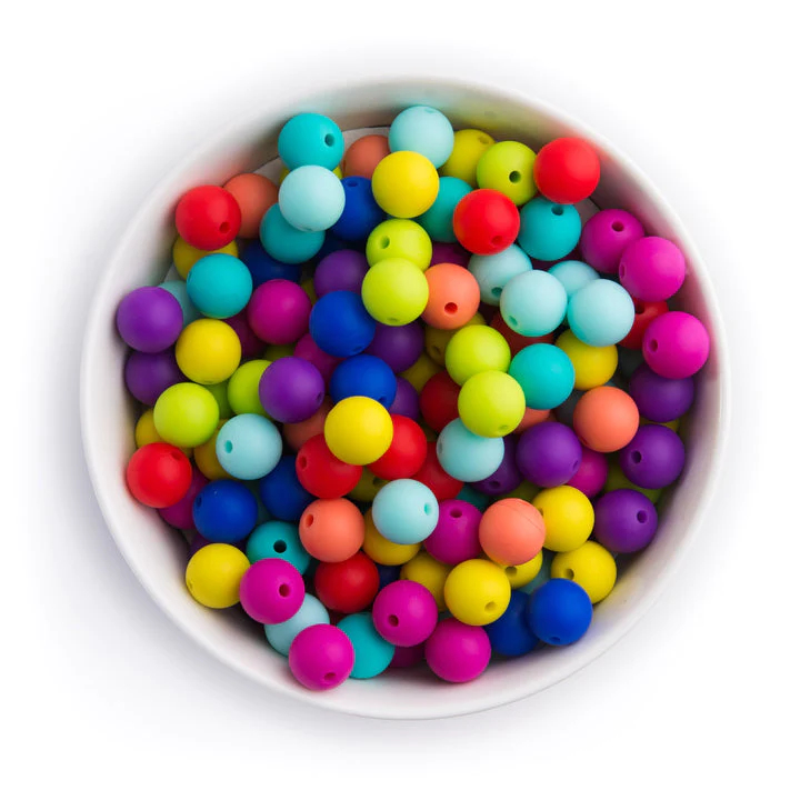 5pcs, 12mm Silicone Beads, Solid Color Round Silicone Beads for