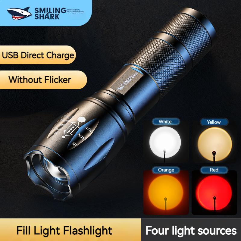 Smiling Shark SD1003 Led Torchlight Photography Flashlight Super