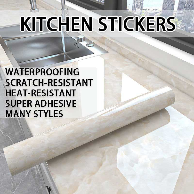 Kitchen greaseproof stickers waterproof wallpaper heatresistant