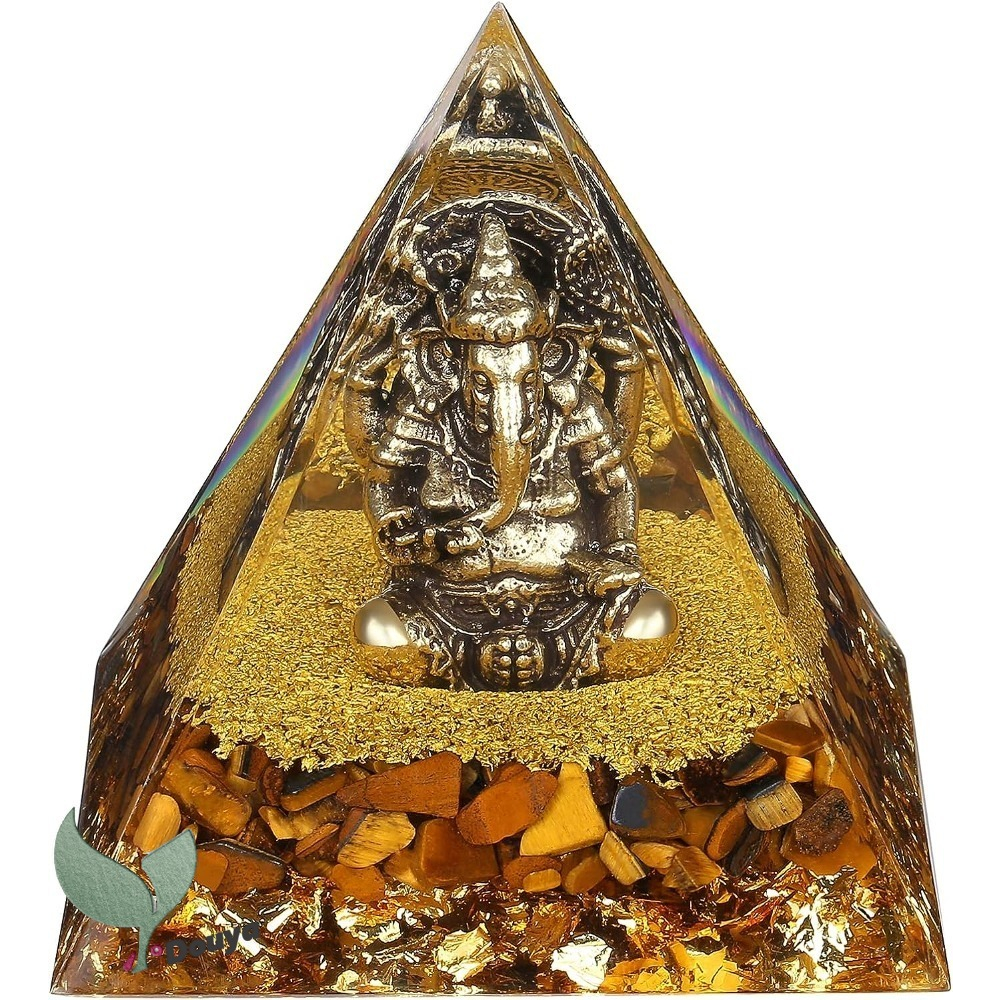 Ganesha Statue,Ganapati Ganesh Statue in Crystal Orgone Pyramid-Ganpati ...