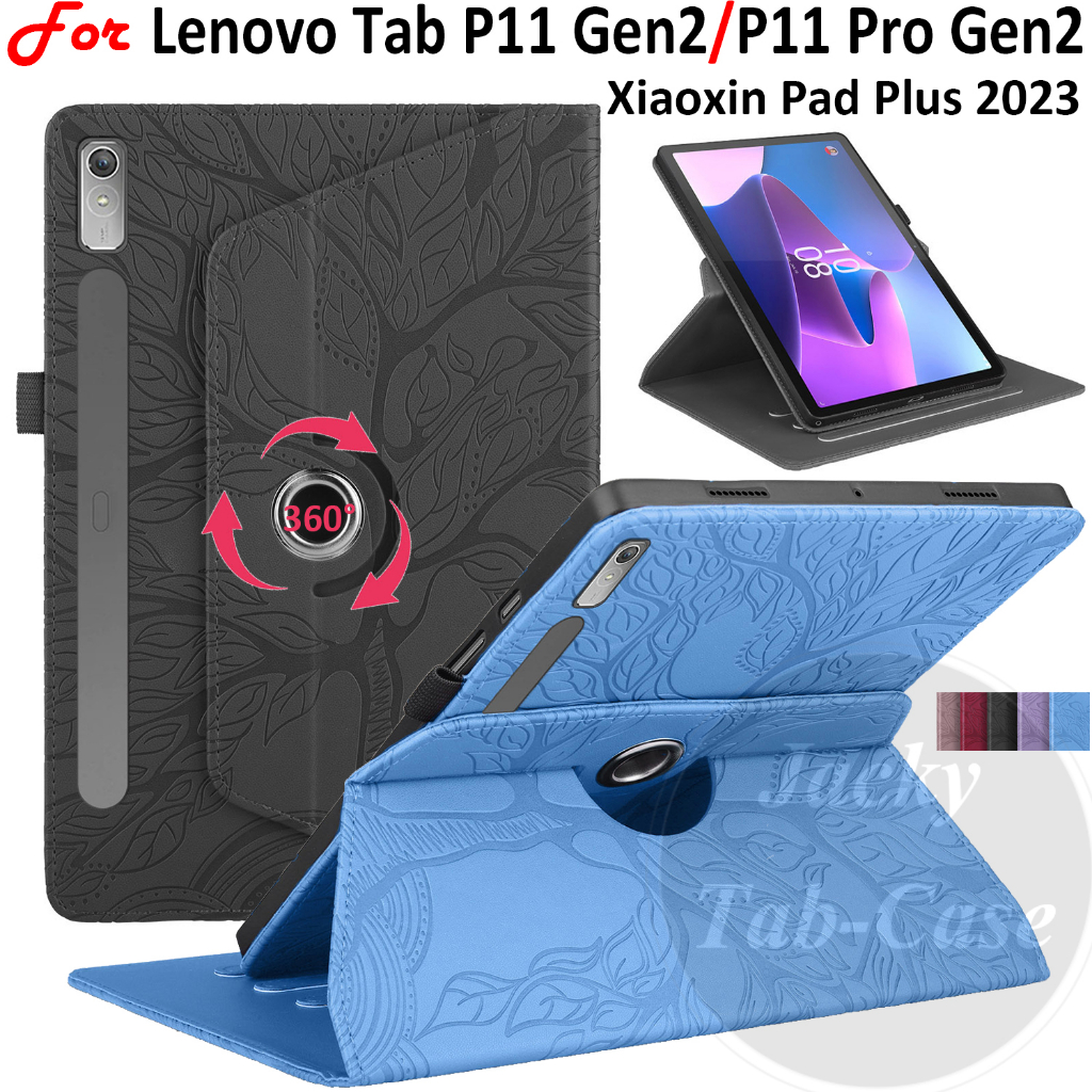 For Lenovo Tab P11 Gen 2 Gen2 Case 11.5 Emboss 360 Rotating Stand