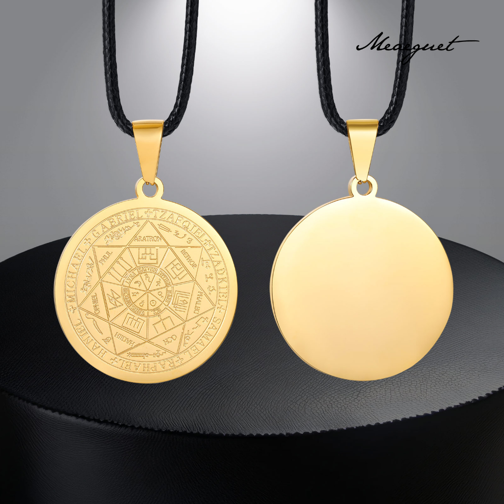 Mens gold 2025 circle pendant