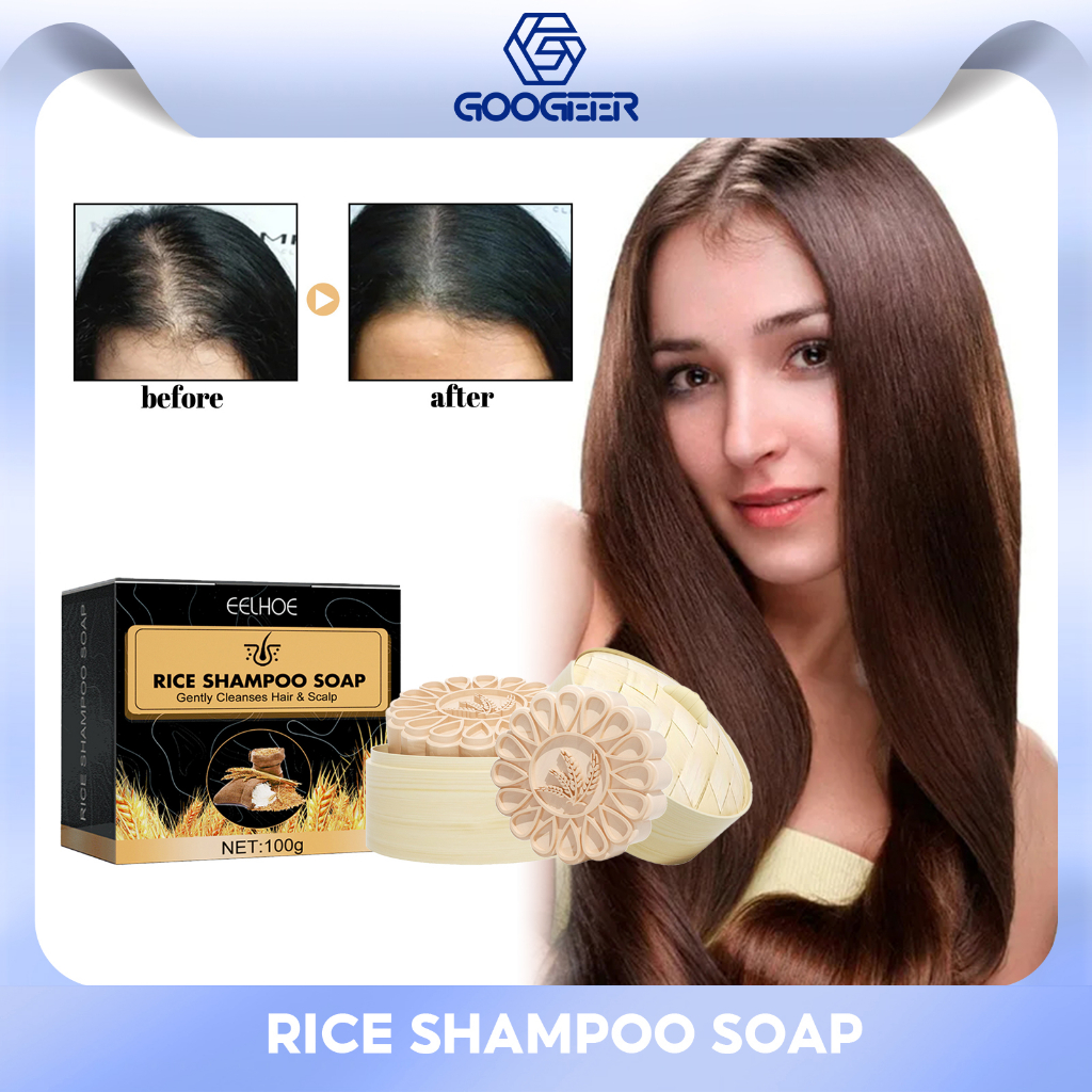 EELHOE 100g Hair Growth Bar Dandruff Removal Shampoo Longsheng Rice