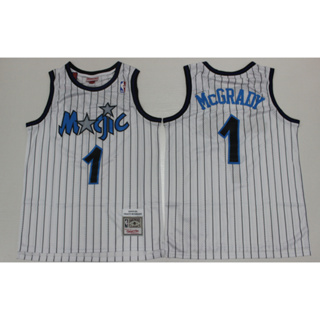 Mitchell Ness Tracy McGrady 1 orlando magic men's white stripes throwback  swingman jersey retro edition basketball