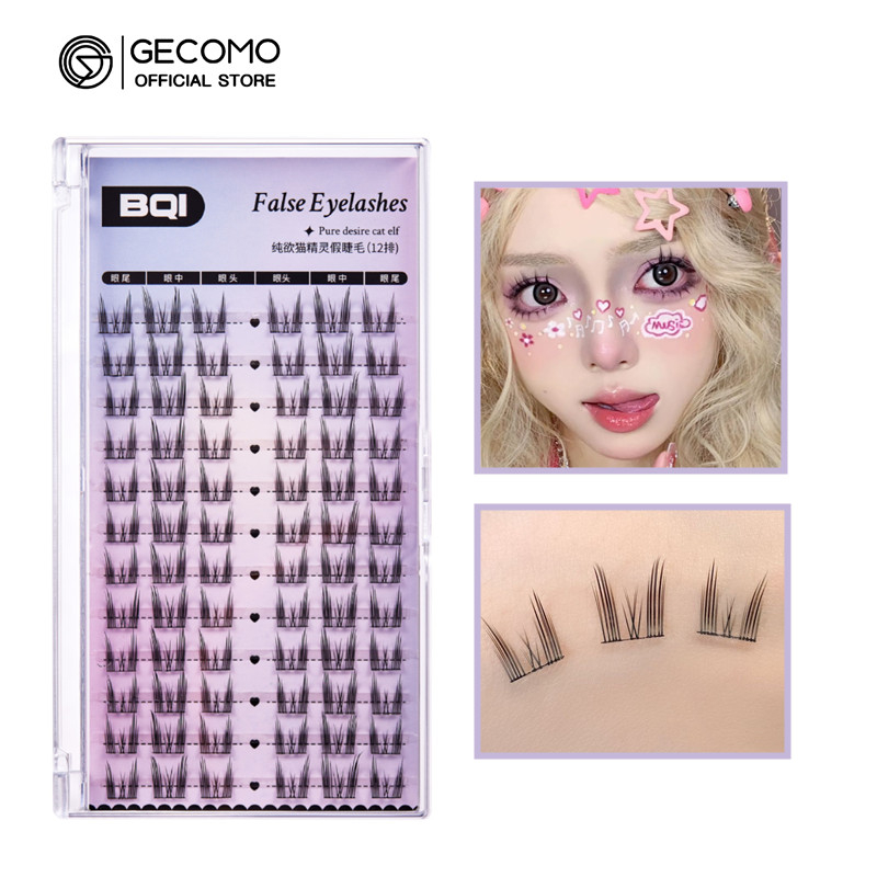 GECOMO Fairy False Eyelashes Natural Curly Thick Segmented Reuse ...