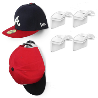 2/4/6Pcs Hat Holder Sticky Wall Mount Hook For Baseball Cap Casual Hat  Storage Box No Drilling Paste Portable Hat Hanger