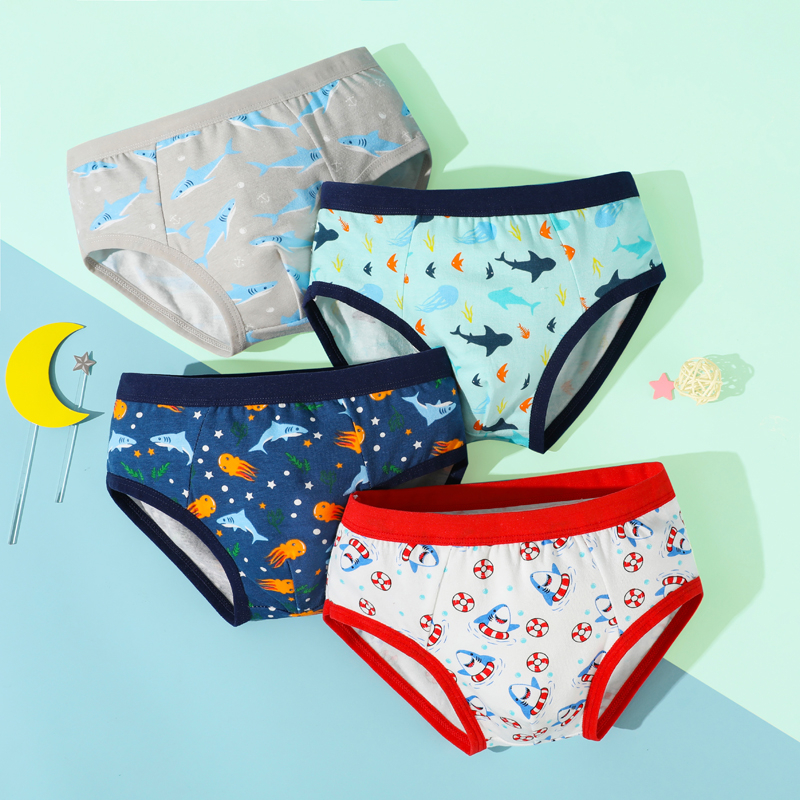 4 Pcs Soft Cotton Kids Boy Underwear Baby Panties Printed Design ...
