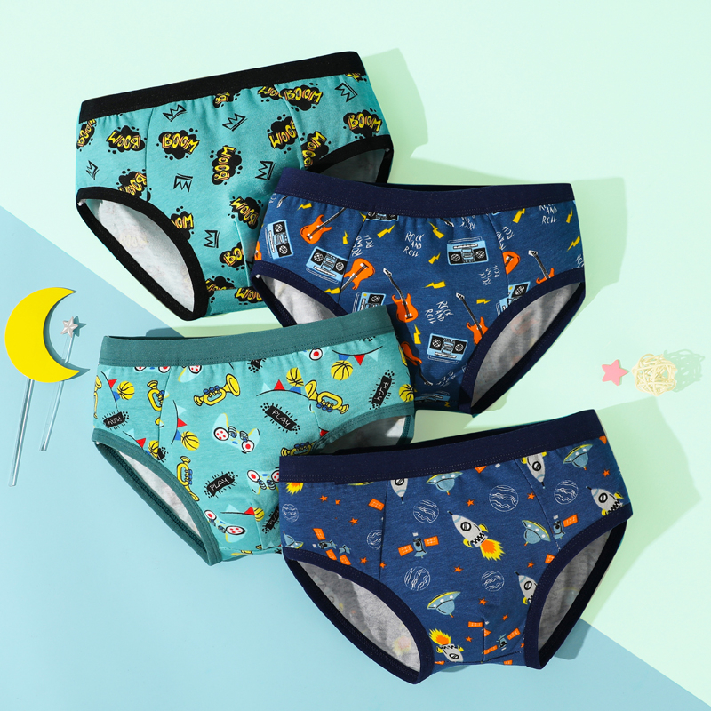 4 Pcs Soft Cotton Kids Boy Underwear Baby Panties Fashion Design ...
