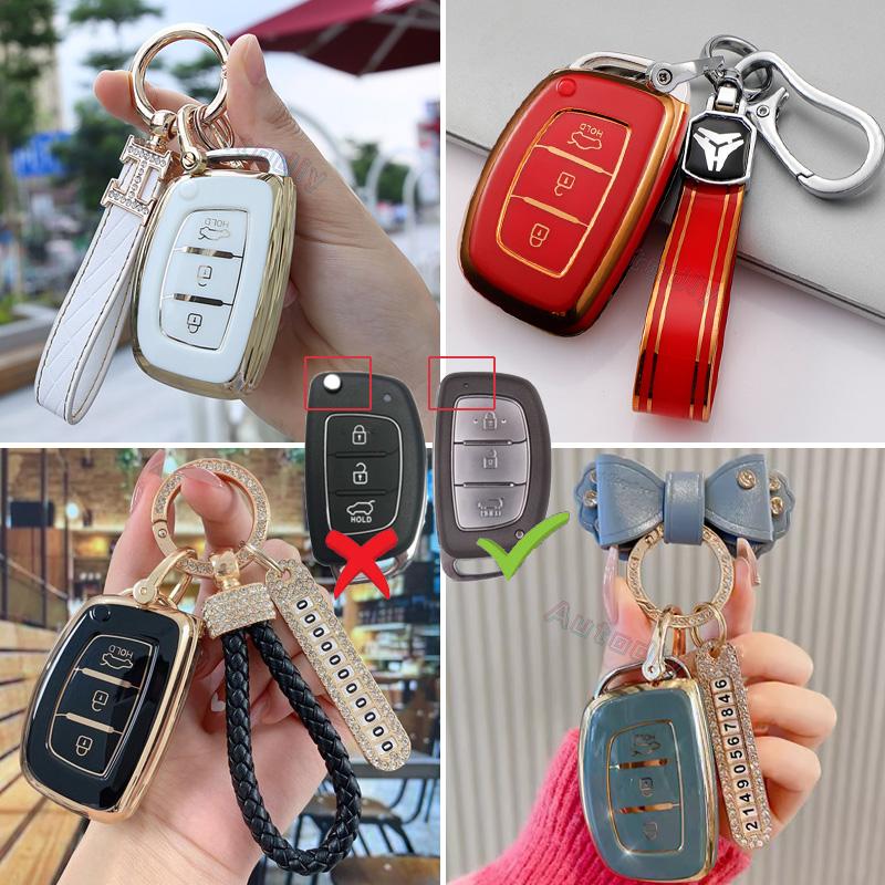 Hyundai Car Smart Key Case Fob Cover Shell Keychain For Hyundai Creta ...