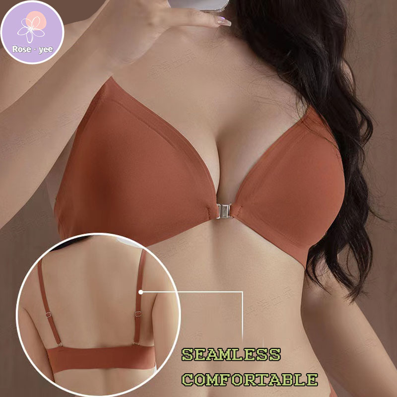Seamless Front Buckle Bra for Women – Gathered, Anti-Sagging, Comfortable Fit with Beautiful Back Design main image 0
