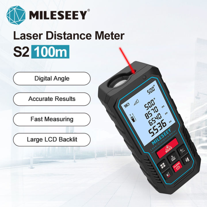 Mileseey D5 Laser Distance Meter 100M Angle display Digital LCD M/In/Ft ...